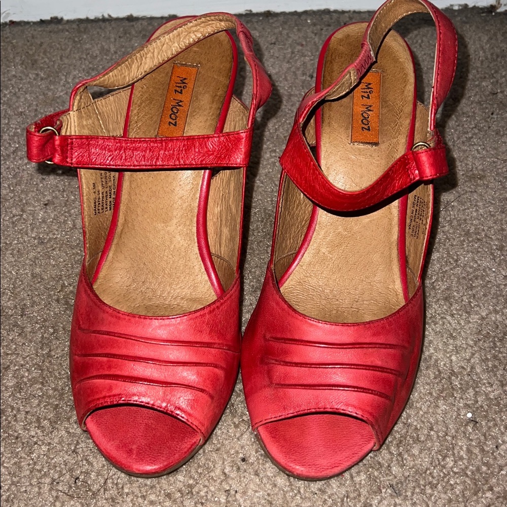Red Peep-Toe Heels - Picture 3 of 3